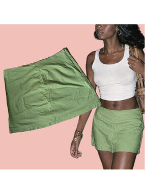 Vintage 90s Smart Set Matcha Green Mini Skirt Size S